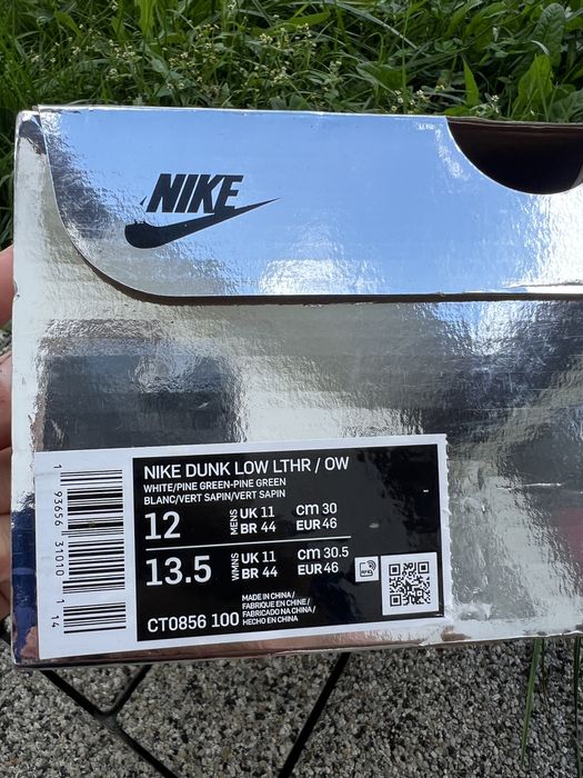 Nike Off White Dunk Low Pine Green nr.46