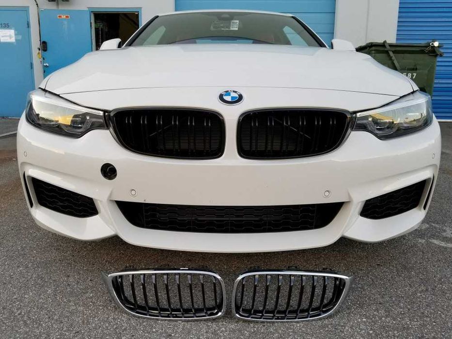 Grila dubla sport tuning BMW F30 F31 M LOOK negru lucios NOU