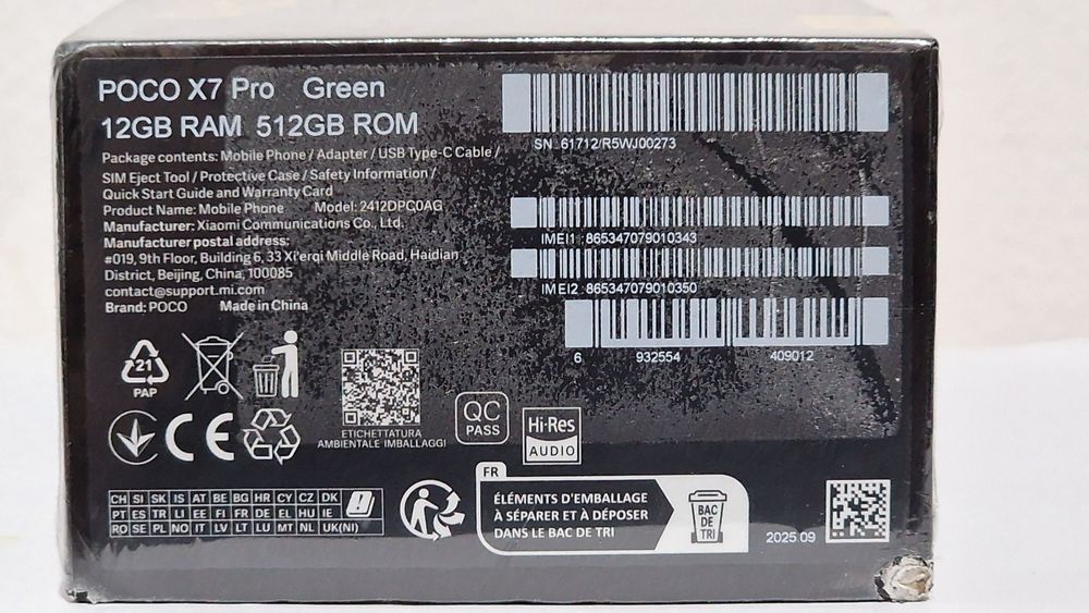 Poco x7 pro 12gb 512 GB Green