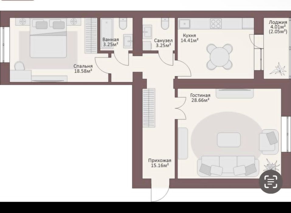 Продается 2комн полноценная квартира