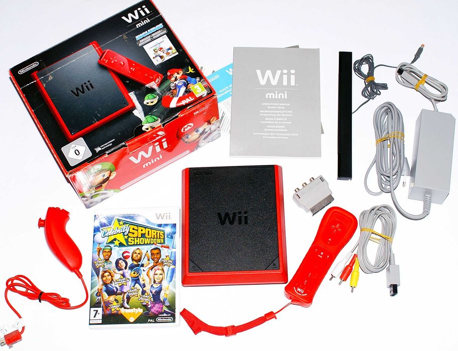 Nintendo Wii Mini пълен комплект Нинтендо мини + подарък игра