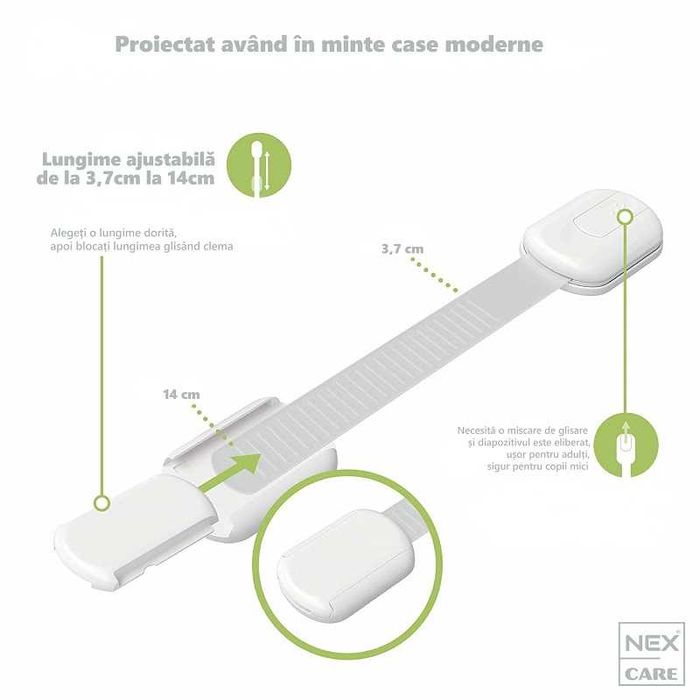 Sistem siguranta copii NEXCARE®, sistem blocare sertare,dulap set 6buc