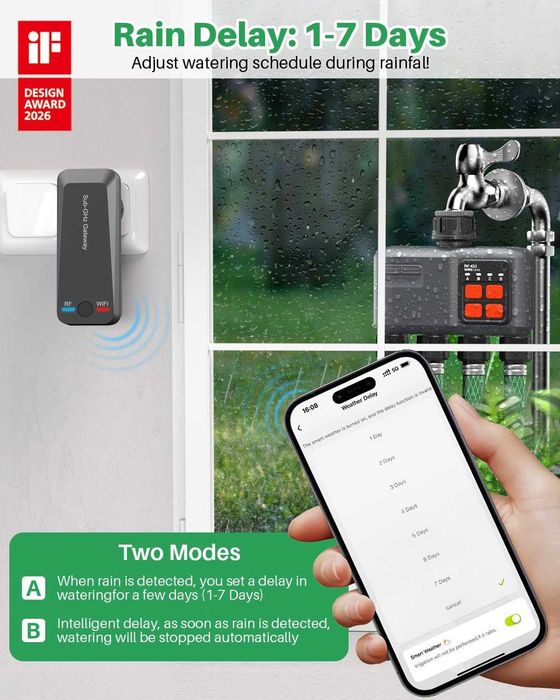 Johgee WiFi поливен таймер с 4 изхода и RF 300 м