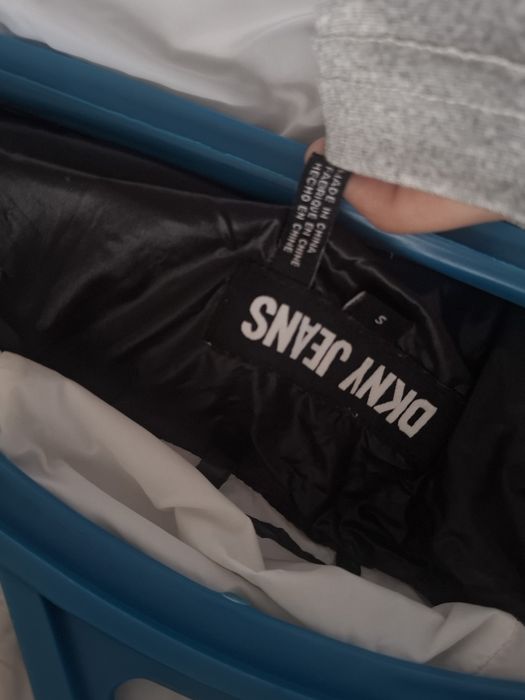 DKNY Wet Shine Nylon Hooded Puffer Jacket