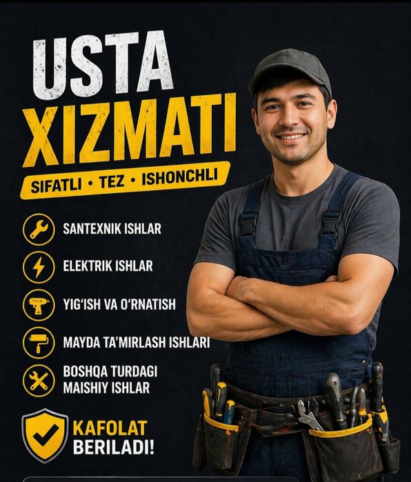 Usta  xizmatlari televizor qotirish ornatish beton buzish