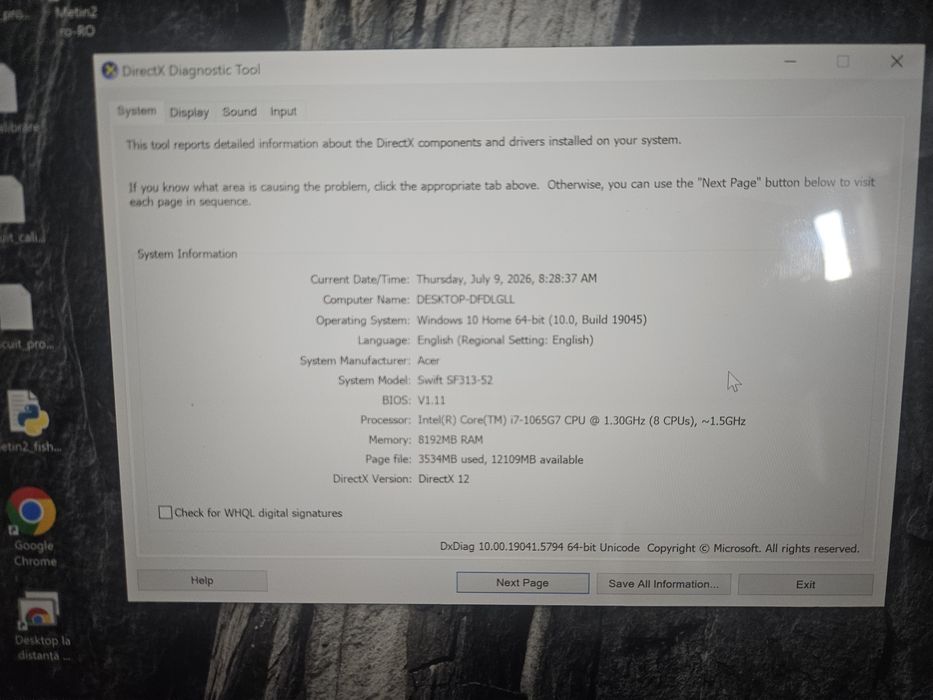 Laptop Premium Acer Swift 3 (SF313-52) - Intel i7, Ecran 2K, Ultraportabil