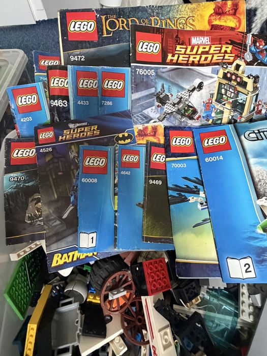 LEGO lot mare piese + instrucțiuni originale LOTR, Batman, Marvel, City – diverse seturi