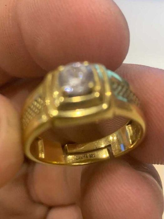 Позлатен Сребърен Пръстен с Циркон