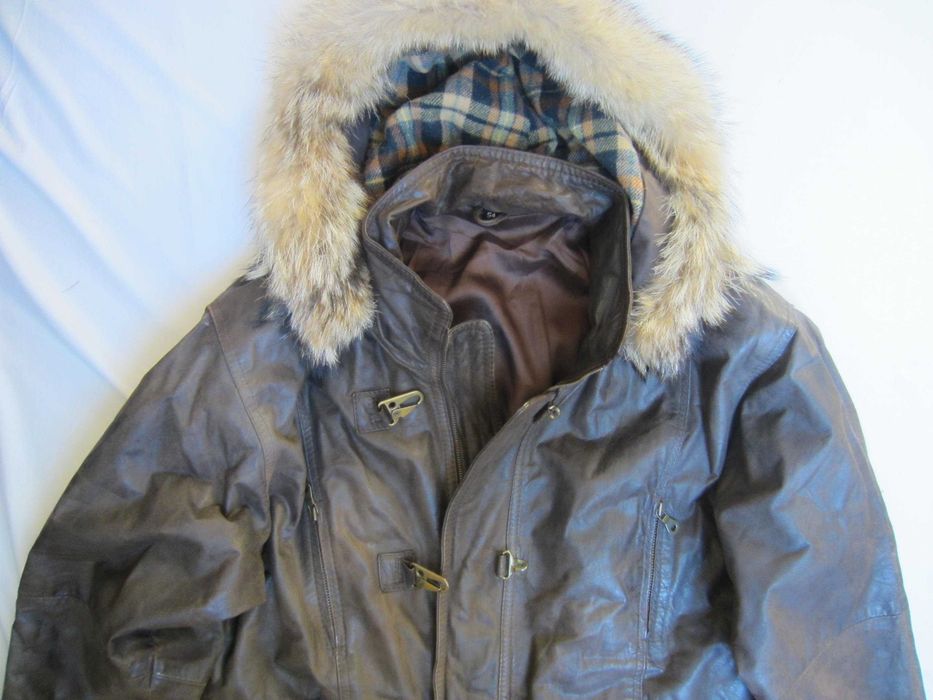 Geaca piele Paris Dakar,mas.54, produs artizanal, gluga, stare f.buna