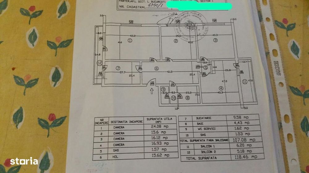 Apartament 4 camere-119mp, pretabil birouri sau activitate comerciala
