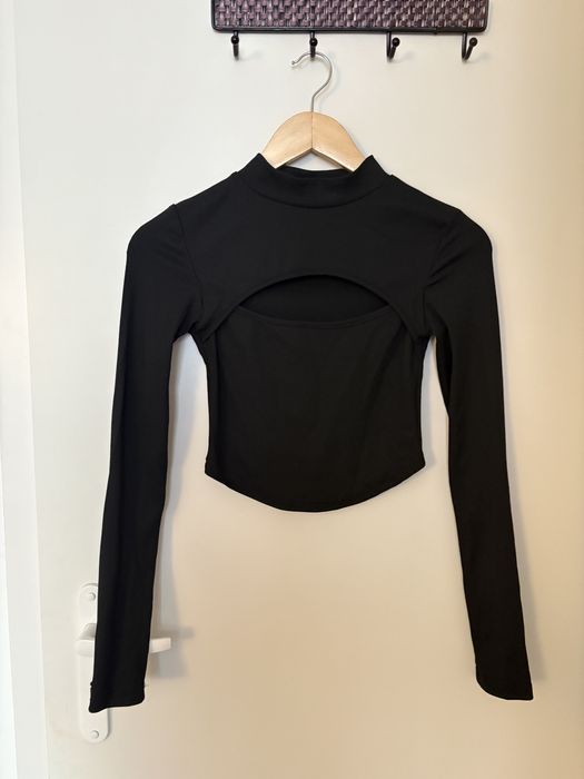 Черен дамски crop top