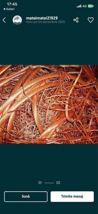 Colectam cupru 40 42 lei kg