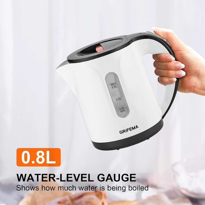 GRIFEMA​ eлектрическа кана, 1100W 0.8L, филтър против котлен камък