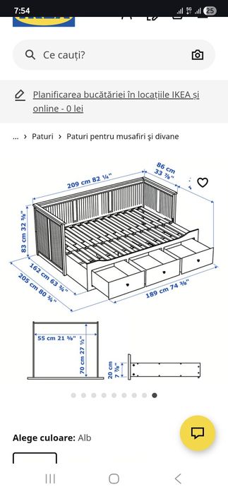 Pat dormitor 80/160 x 200 cm