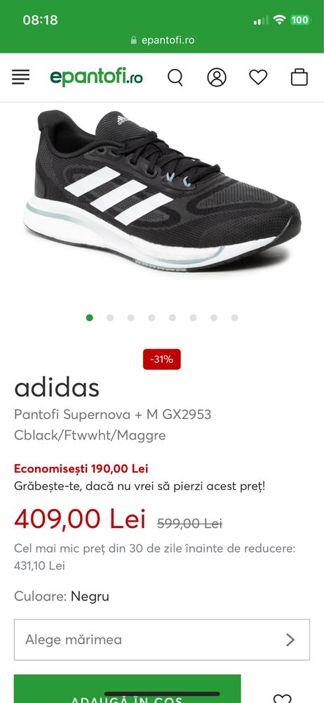 Adidas top supernova pret