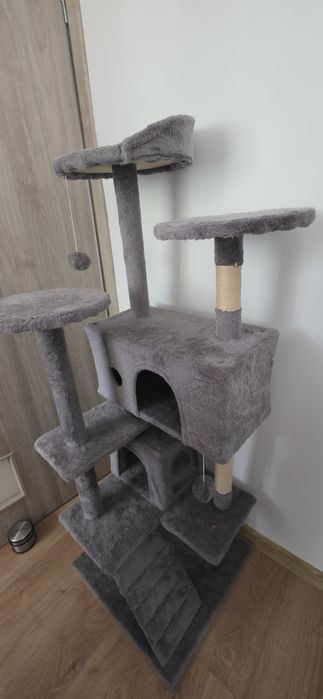Turn pentru pisici, gri deschis, 130 cm