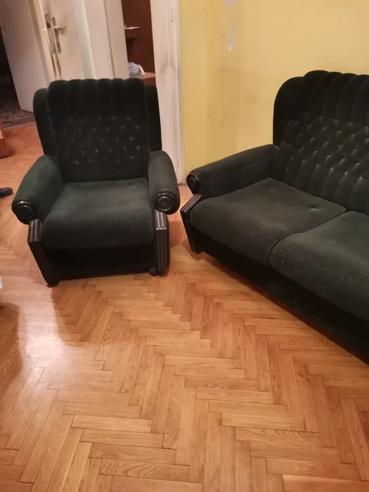 Холна гарнитура маслено зелена