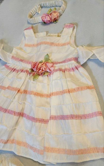 Комплект для девочки , платье, ободок