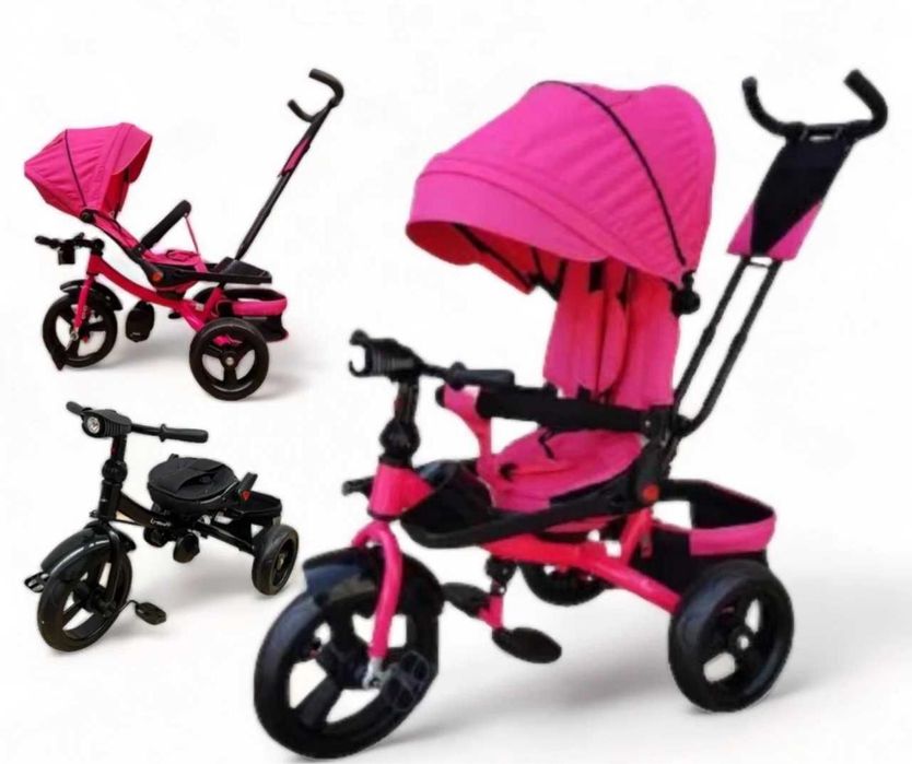 Tricicleta cu pozitie de somn si far cu melodii si jocuri de lumini