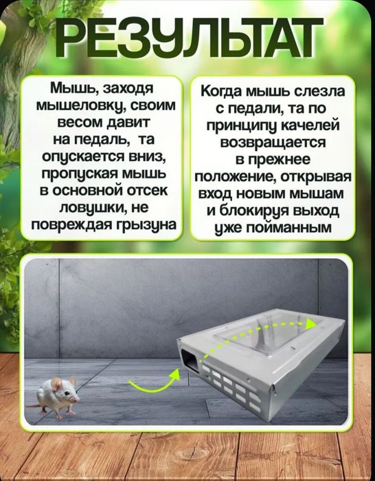 Живоловка мышеловка гуманная до 10 мышей