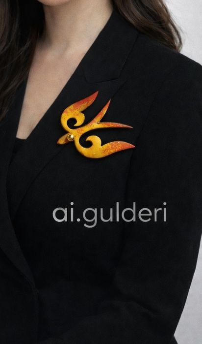 Этно брошь. Из эпоксидной смолы