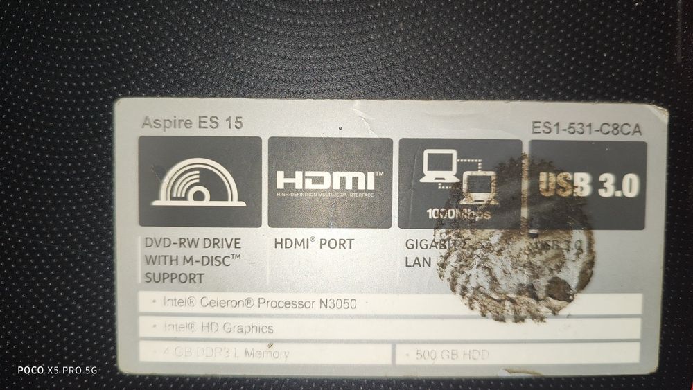 Acer notebook sotiladi .Batareykasi 2 soatga yetadi