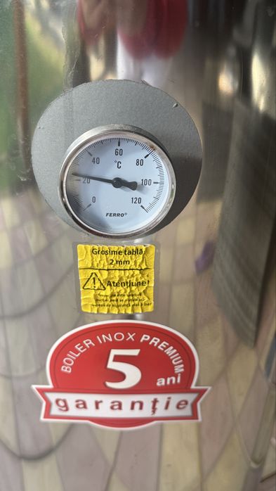 Boiler inox de baie cu focar pe lemne