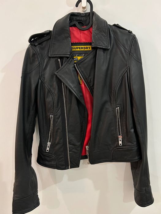 Jacheta biker piele naturala SUPERDRY