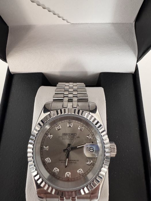 ceas seiko mod DateJust Silver Diamond Dial Automatic