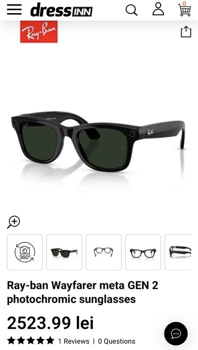 RayBan Meta Wayferer Generatia 2 Ochelari Smart