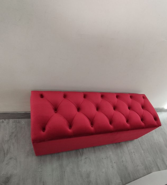 Bancheta, băncuță catifea rosu,lada pentru pat cu spatiu depozitare