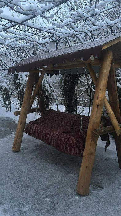 Balansoar  lemn masiv rotund set masa