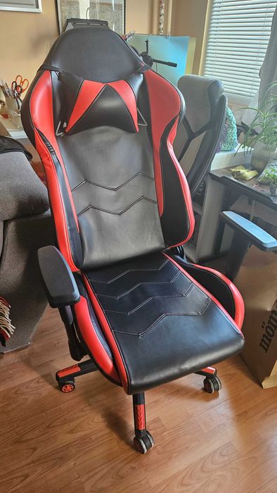 Геймърски стол / Gaming chair – удобен, ергономичен, черно-червен