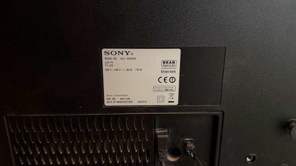 TV Sony Bravia KDL 40EX650 / 40”