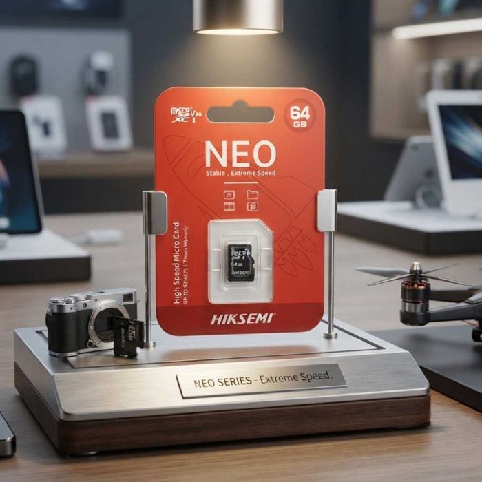 HIKSEMI NEO 64GB microSDXC UHS-I V30 Class 10 Карта Памет – До 92 MB/s.
