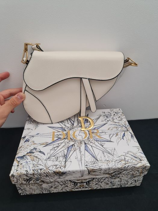 Geanta dior Saddle alba