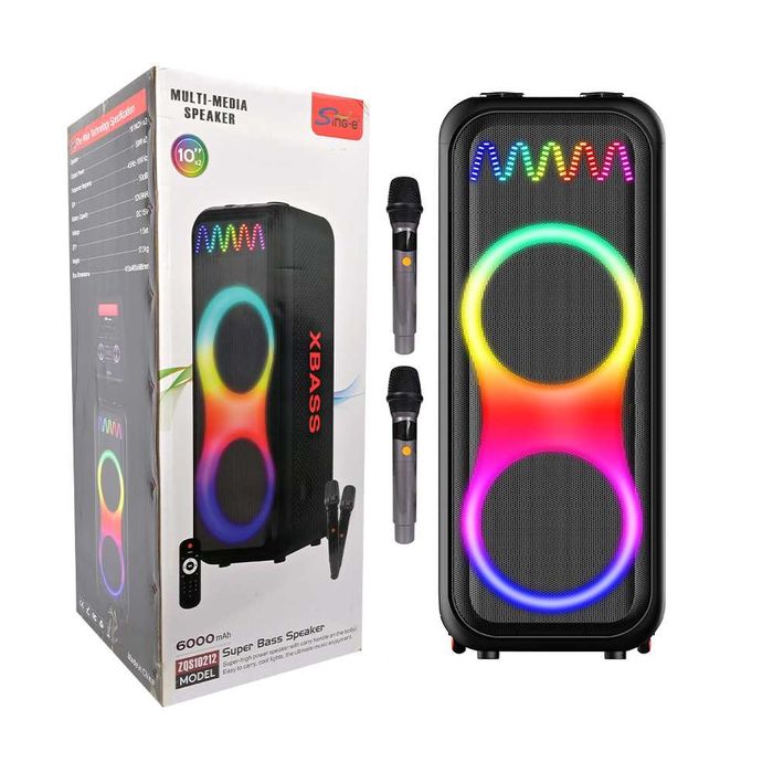 RGB Boxă portabilă 100 W cu 2 microfoanele JBL PartyBox sistem audio SING-E ZQS10212 pentru Karaoke