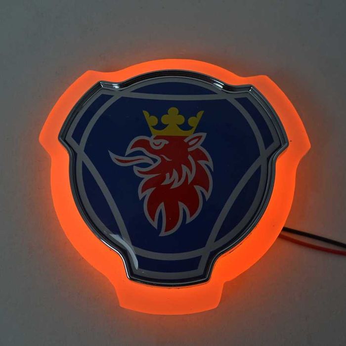 Огледална табелa синя с червен Griffin Scania външна за решетка 12-24V