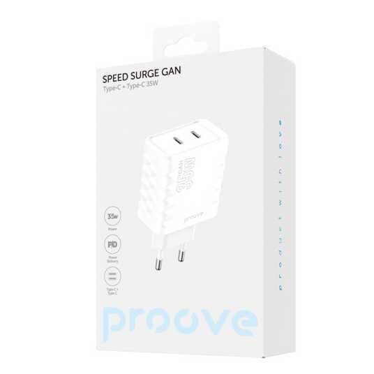 Зарядно Proove Speed Surge GaN 35W (2x Type-C) - ново, запечатано