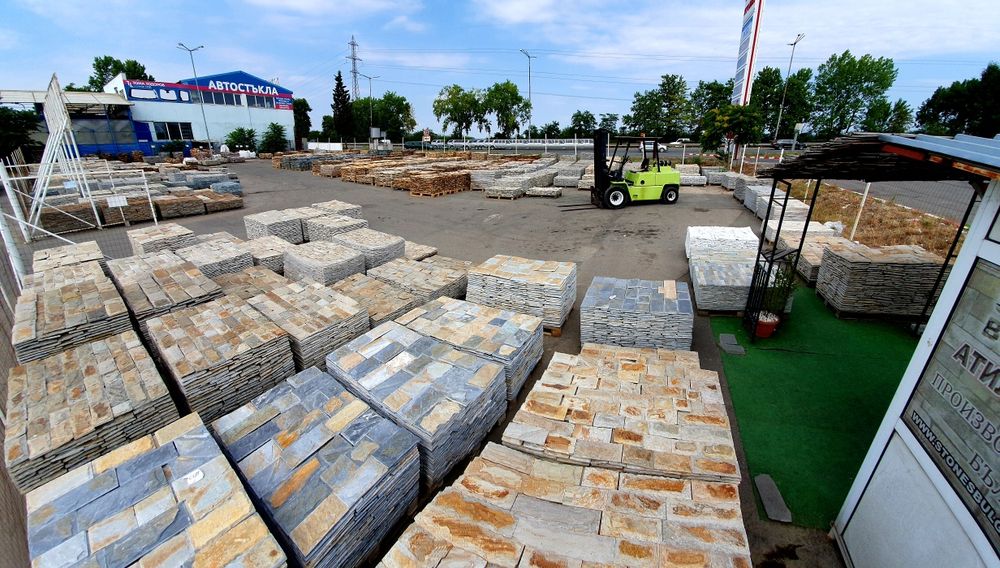 гнайс камък тикли плочи настилка каменна облицовка декорация