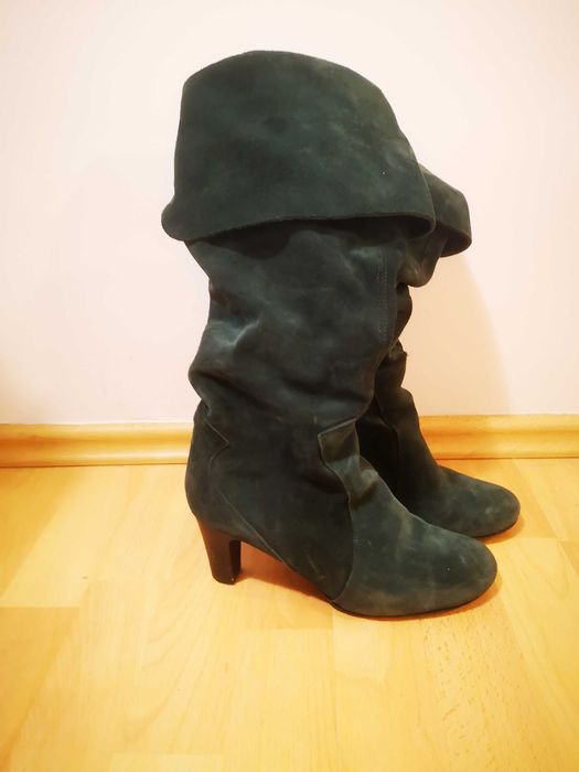 Cizme verzi piele intoarsa