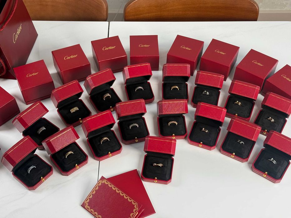 Кольца Cartier Картье серебро 925 с золотым покрытием и без