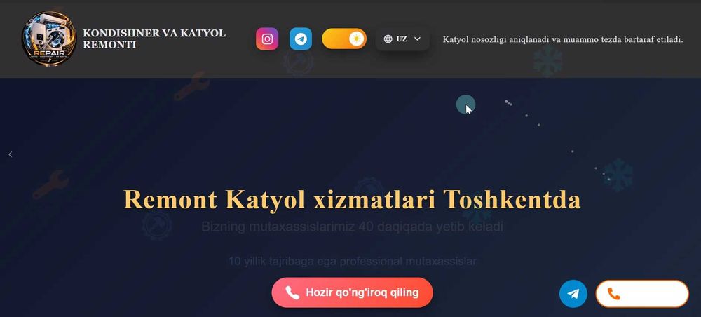 Professional landing page va biznes saytlar yaratamiz