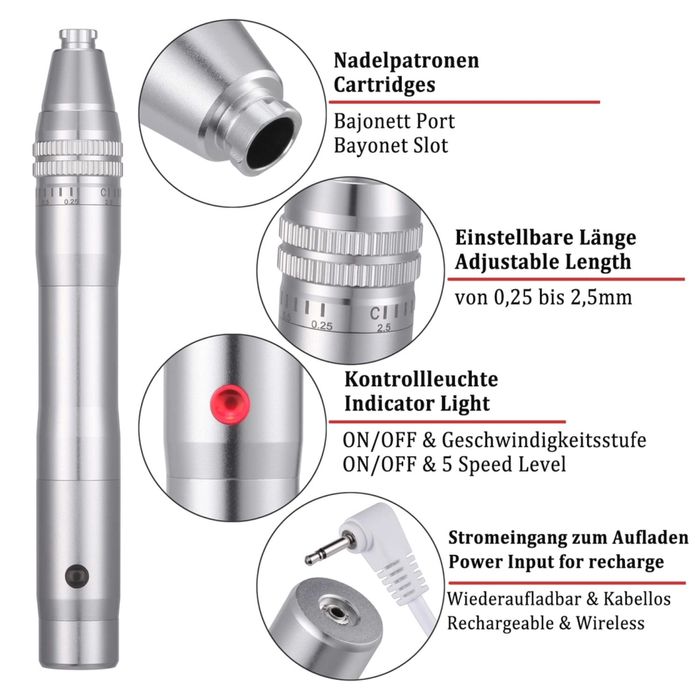 Dermapen Aparat microneedling Mezoterapie set complet