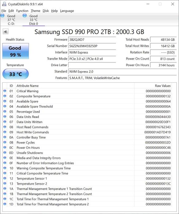 SSD NVMe Samsung 990 Pro 2TB + GARANȚIE