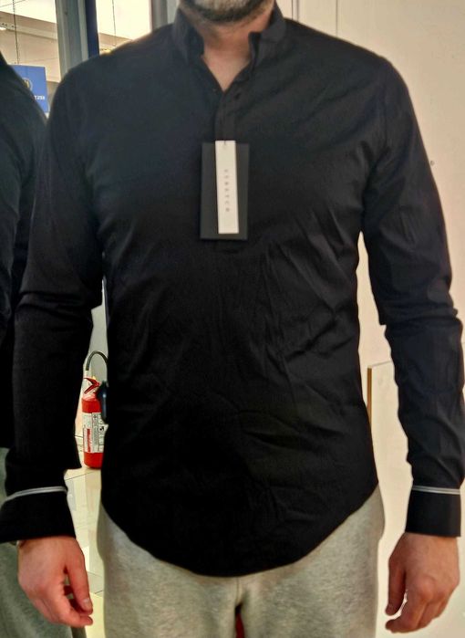 cămașă Zara slim fit neagră, nou cu etichetă  bigotti tommy ck