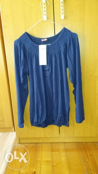 Синя блузка , цветна блузка