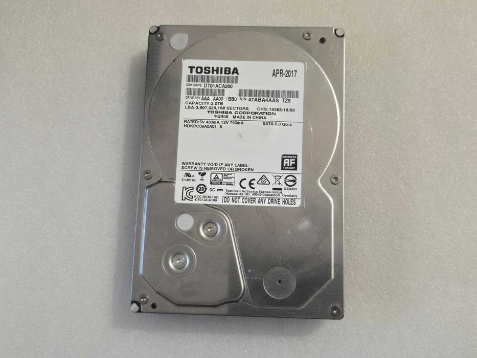 Hard Disk Toshiba DT01ACA200, 2TB SATA3 6GB/S, 3.5 inci,7.2K RPM 64MB