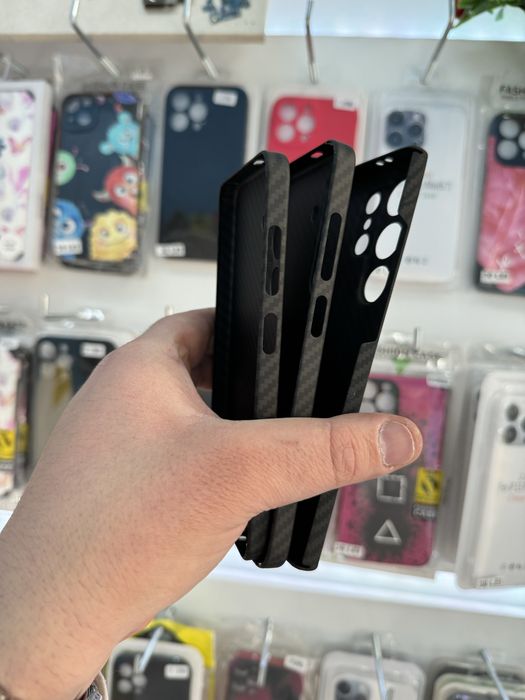 Husa Ultra Slim Kevlar Carbon Neagra - Samsung S24 S24 Plus S24 Ultra