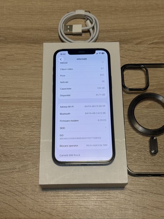 iPhone 12 Pro Graphite - 128GB, Baterie 87%, stare foarte buna